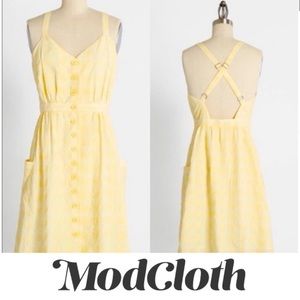 NWT Modcloth Pastel Yellow Everyday Vacay Dress Sleeveless w  Pockets 14 XL